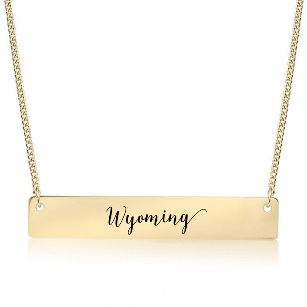 Wyoming Gold / Silver Bar Necklace - pipercleo.com